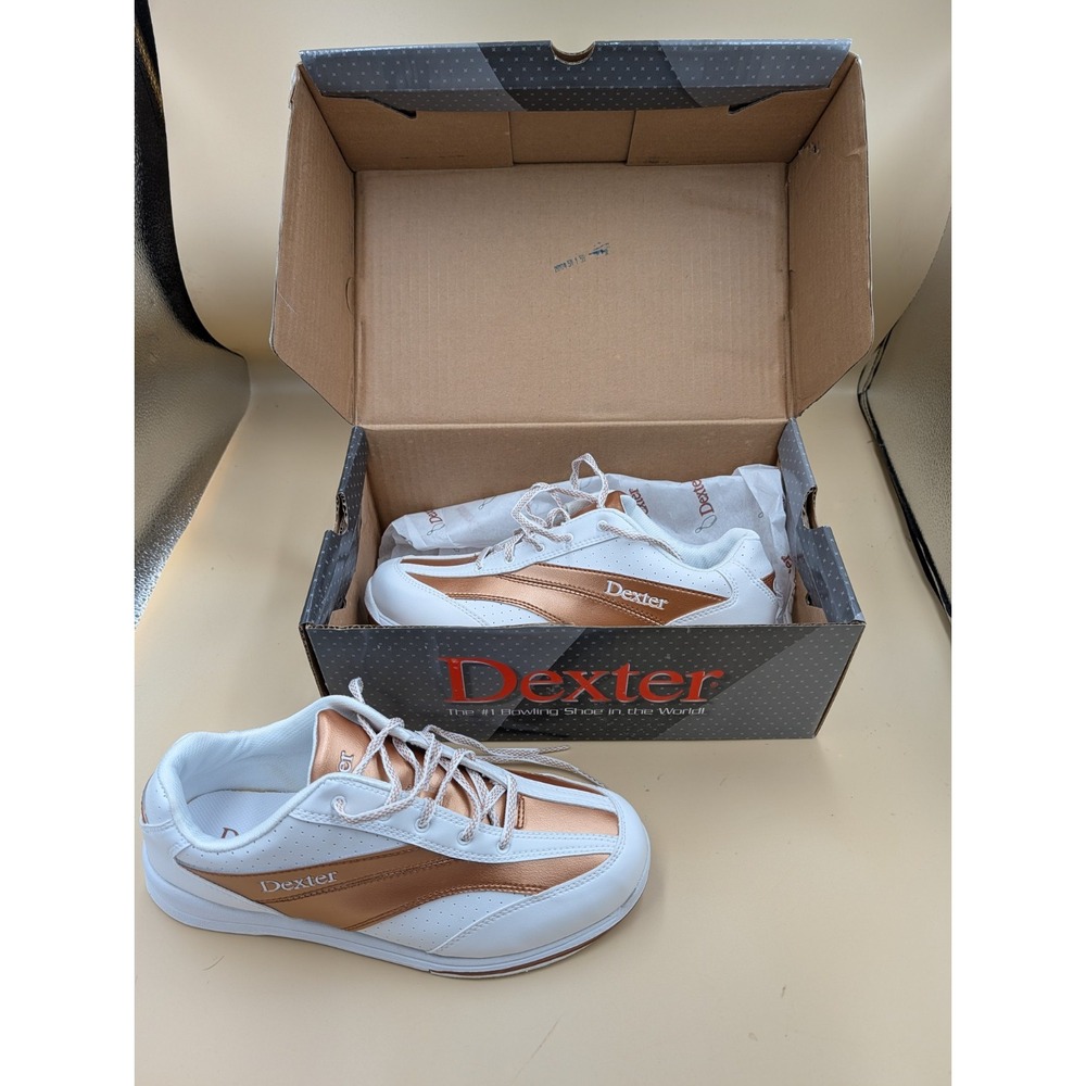 Dexter Women's Bowling Shoes 9.5M B4255-4 Laura White/Copper Gold